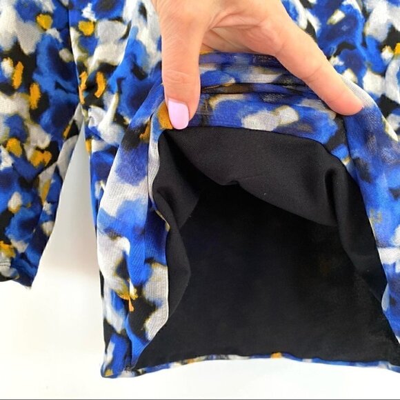 Alfani stretch ruched top with crew neck and  3/4 length sleeves, petite size - Picture 7 of 10